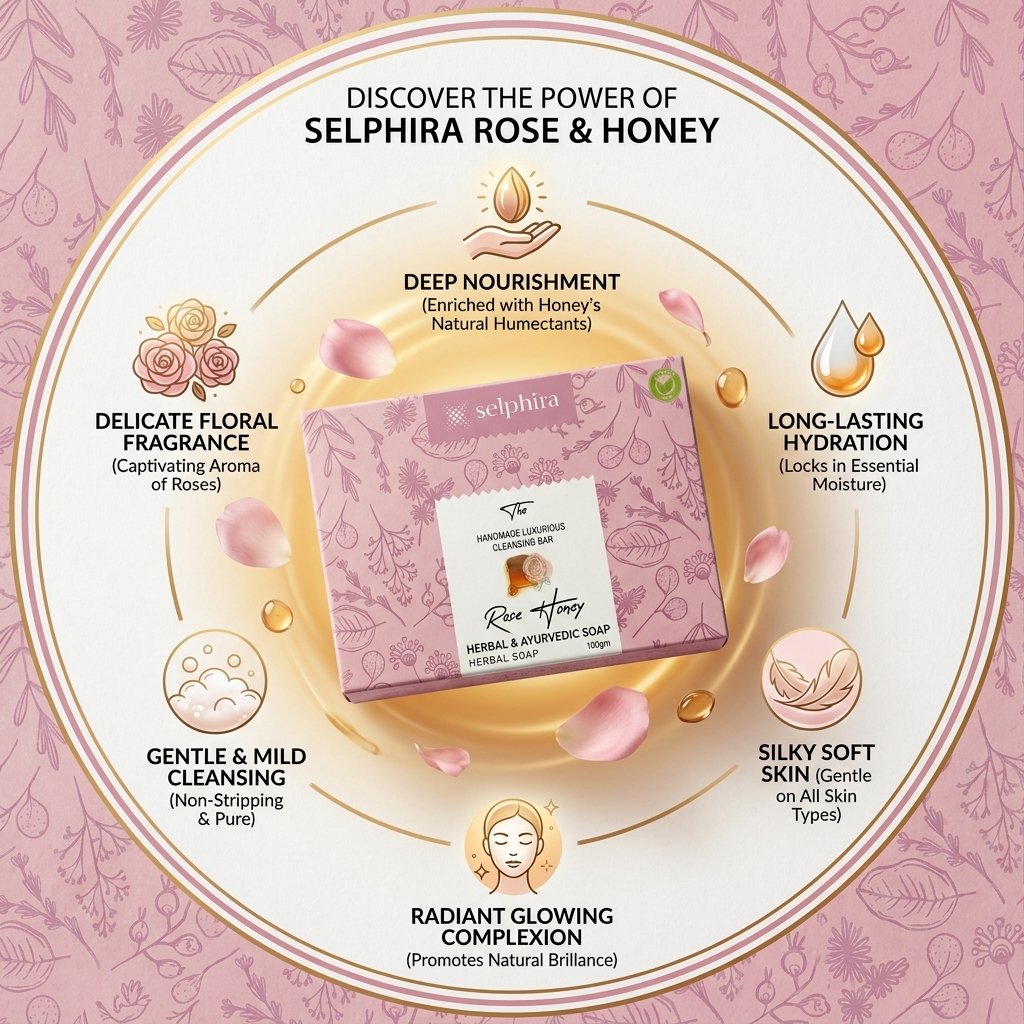 Selphira Rose Honey Ayurvedic Cleansing Bar | Herbal Soap