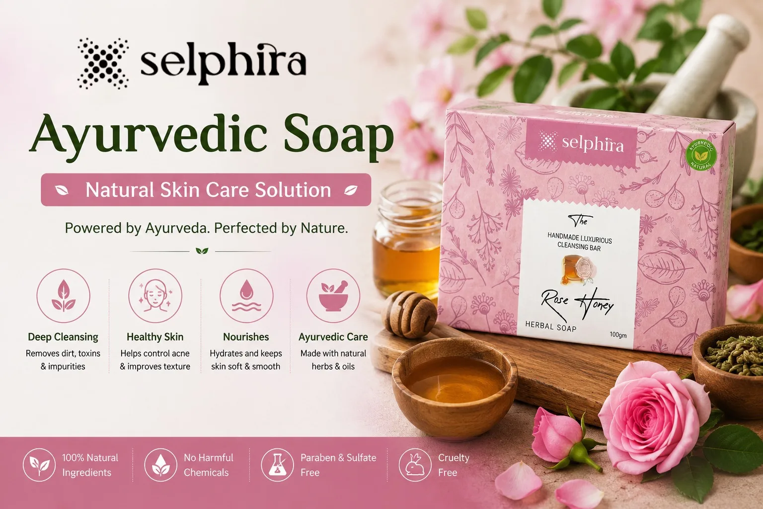 Selphira focuses on combining traditional Ayurvedic knowledge with modern skincare needs.