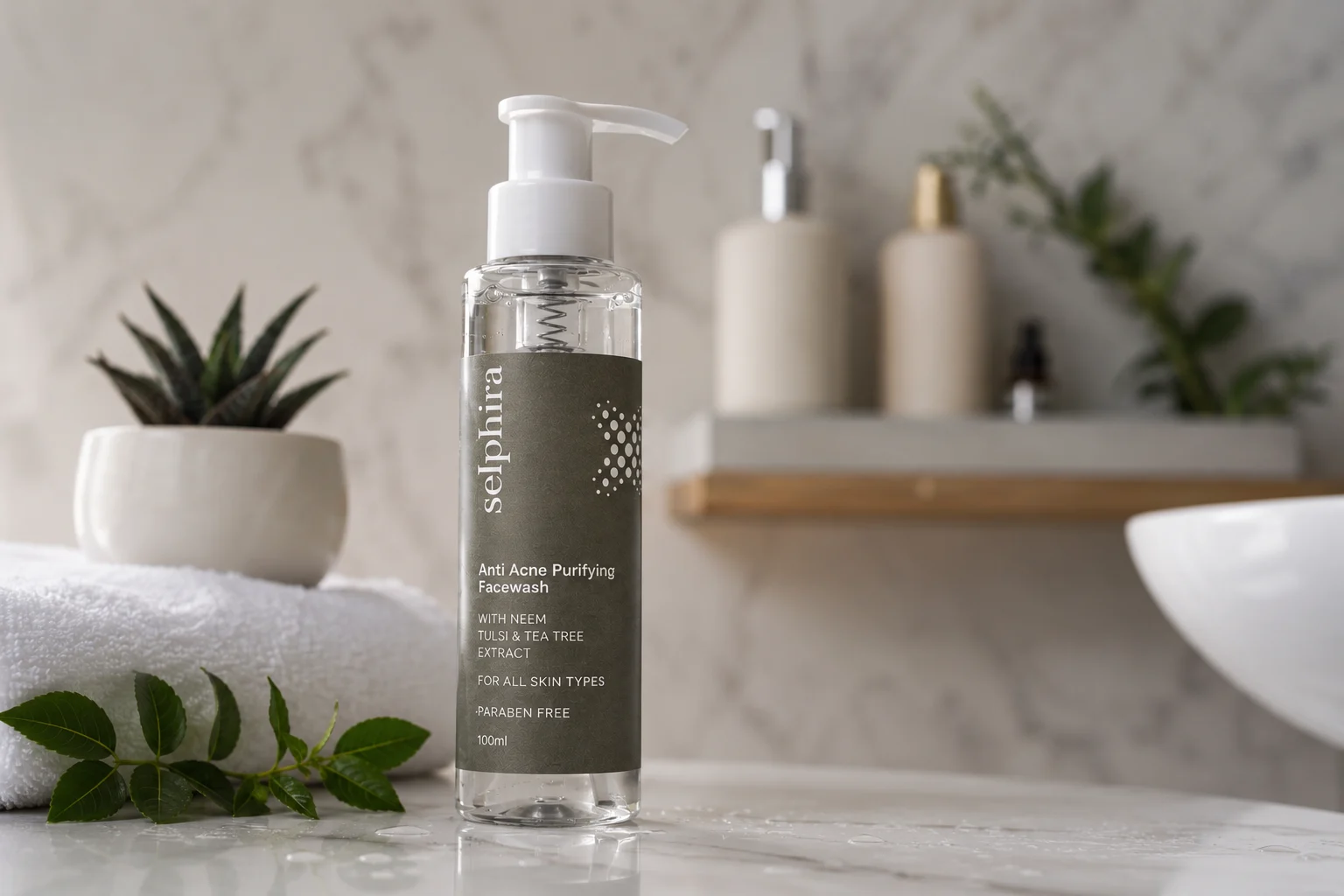 Best Facewash for Pimples – Selphira Anti Acne Purifying Facewash with Neem, Tulsi and Tea Tree for Acne-Prone Skin