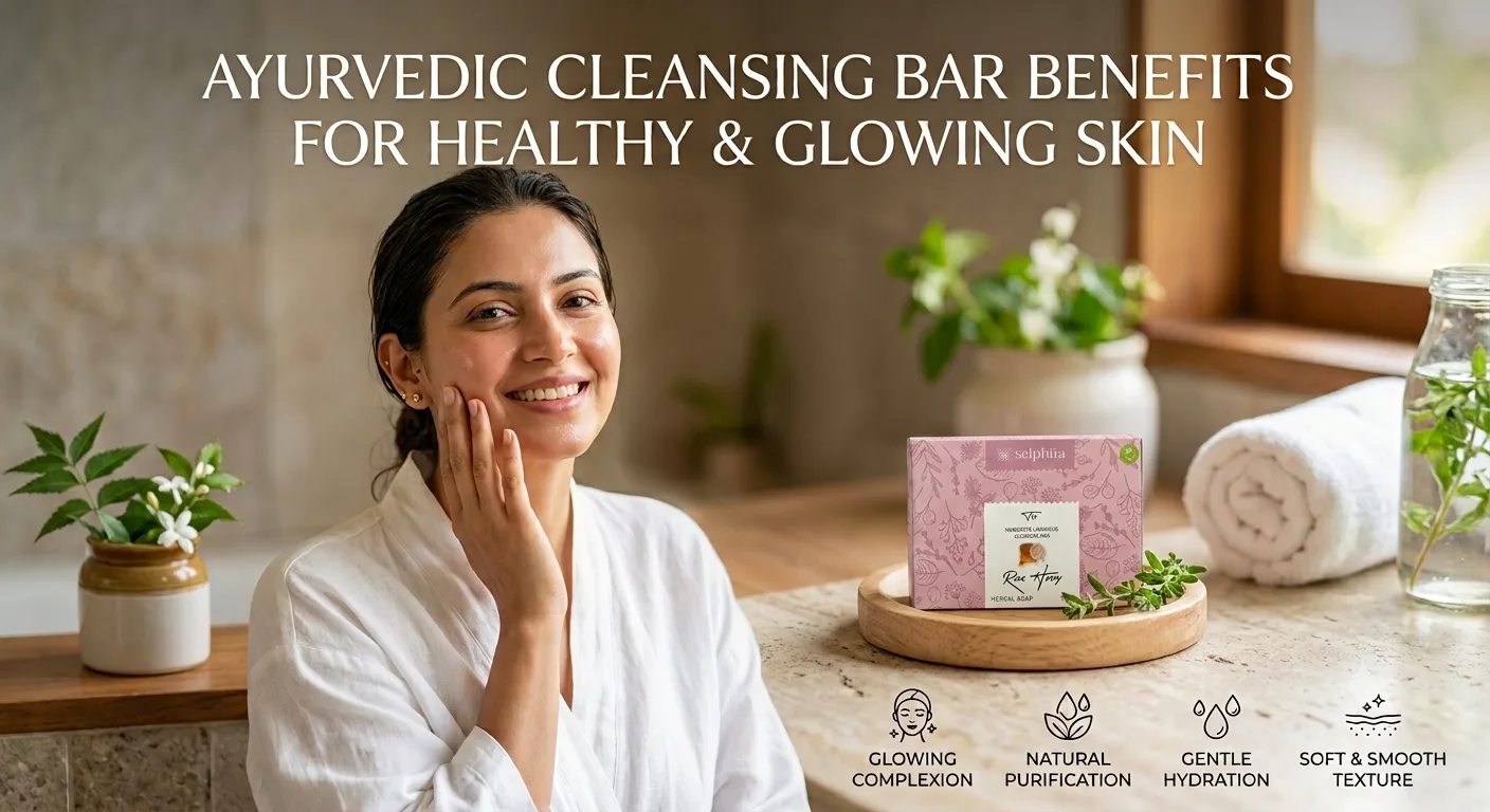 Ayurvedic cleansing bar benefits for healthy, glowing skin with natural herbal ingredients and chemical-free skincare