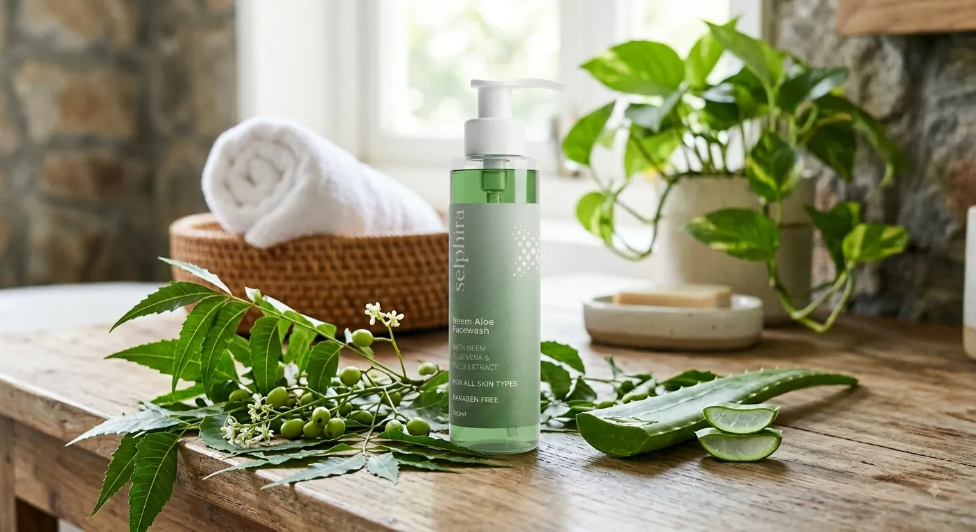 Herbal face cleanser with neem and aloe vera