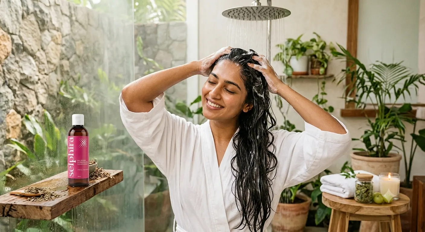 Benefits of Ayurvedic Shampoo for healthy hair growth, dandruff control, and a nourished scalp using natural herbal ingredients.