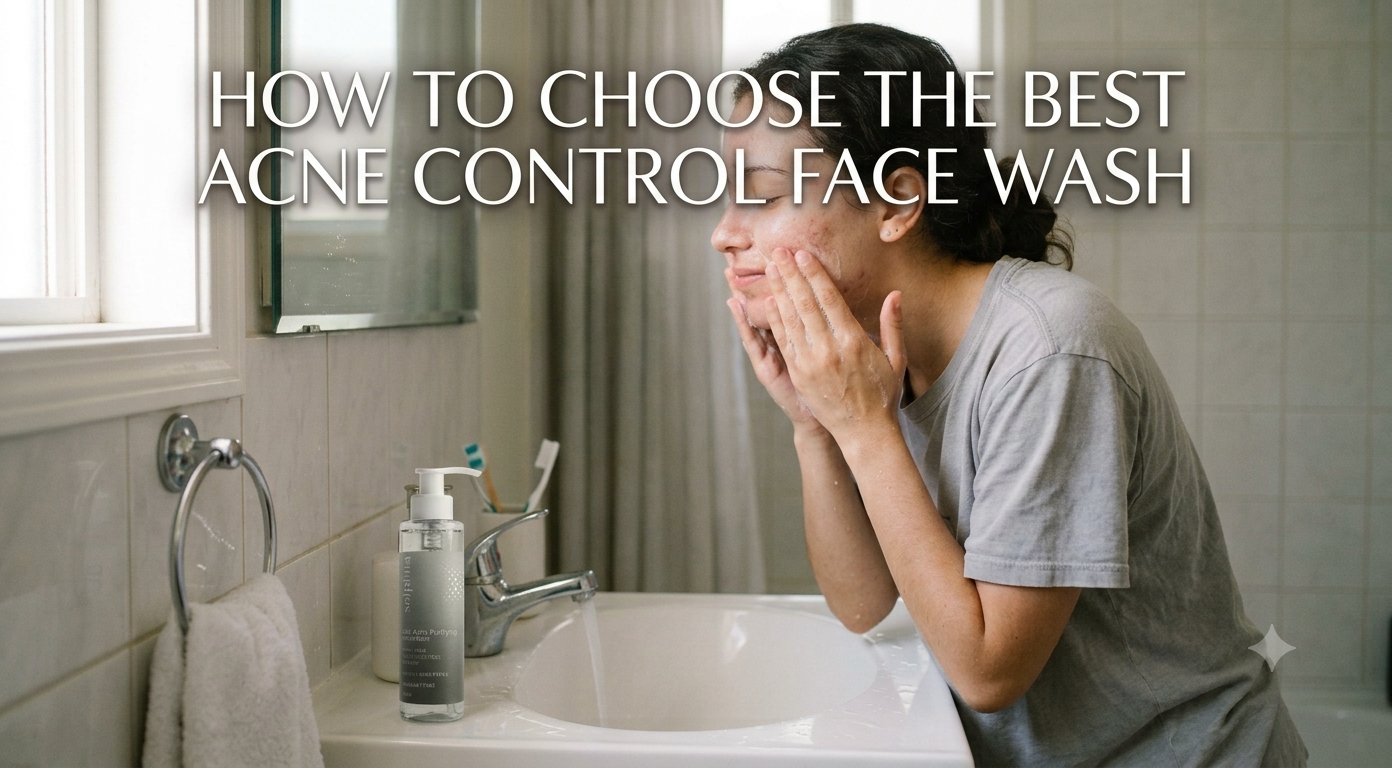 A person using the best acne control face wash to cleanse acne-prone skin for a clear, healthy complexion.